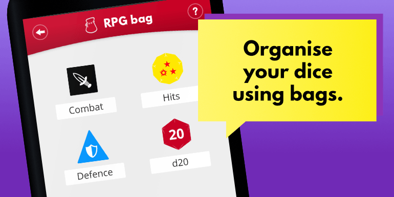Organise your dice with bags